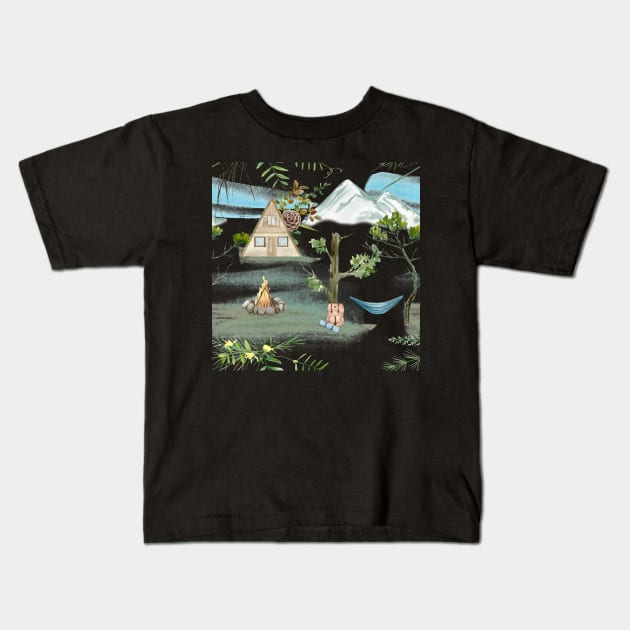 Hammock | Camping | Mountains Kids T-Shirt by gronly